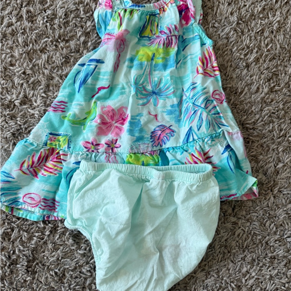 The Children's Place Tropical Print Dress with Diaper Cover